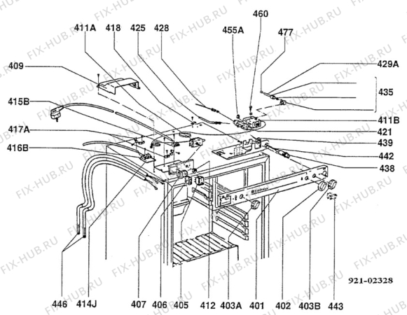 Взрыв-схема холодильника Electrolux RM4300 - Схема узла C20 Comb. armature  H